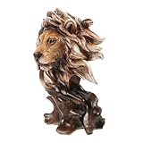 MOTHNUR Estatua de Cabeza de León Vintage Resina Escultura Decorativa para Mesa de Oficina Adorno Artístico Realista y Duradero para Hogar y Espacios Comerciales