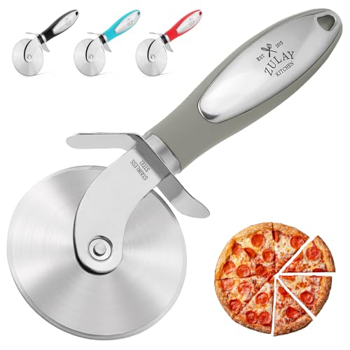Roulette à pizza Zulay Kitchen Premium - Roulette à pizza en acier inoxydable durable - Trancheuse de pizza facile à nettoyer et à utiliser - Super...