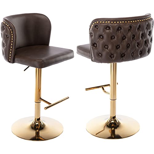 Modern Swivel Counter Height Bar Stools Set of 2, PU