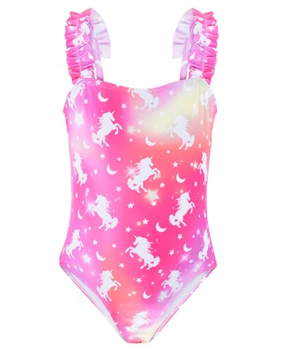 Image of Girls One Piece Swimsuits Ruffle Mermaid Toddler Bathing Suit Cute Summer Beach Swimwear 3-8 Years