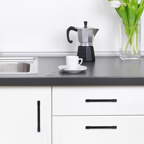 Image of 10 Pack 5 Inch(128mm) Kitchen Cabinet Handles Matte Black Cabinet Pulls Alloy Drawer Pulls Solid Cabinet Hardware