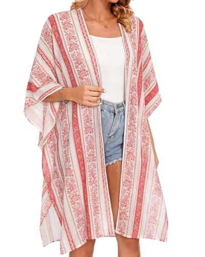 Image of Women's Kimono Beach Cover up for Summer Bathing Suits Cardigans Casual Loose Swimwear 2026