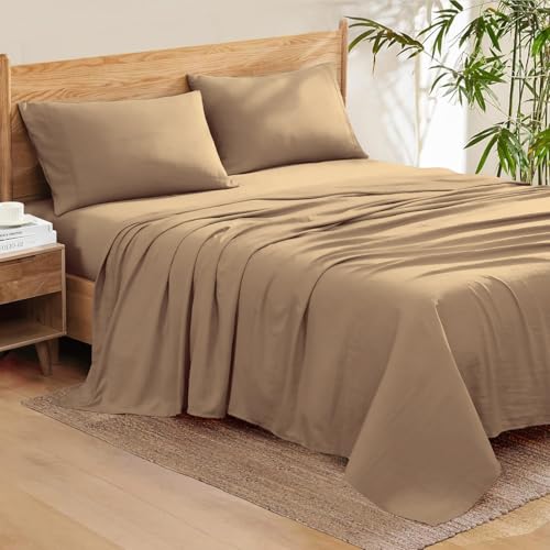 Luxury 4 Piece Egyptian Cotton Sheets Queen Size - 550 Thread Count, 100% Cotton Sheets, 13-15