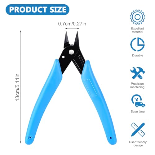 Mini Wire Cutters with Spring, 4 Pcs Electronic Side Cutters, Small Flush Cutter Electrical Wire Snips Electrical Snips - Image 2