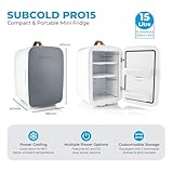 Subcold Pro15 Luxury Mini Fridge Cooler | Compact 15L Portable Small Fridge 12v & 240v | Efficient Quiet Cooling System | Ideal for Bedroom, Office, Beauty & Car (Grey) - Image 5