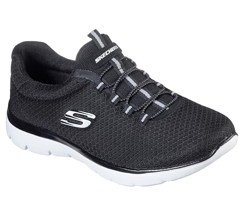 Skechers Skechers womens Summits Sneaker, Black/White, 7 US