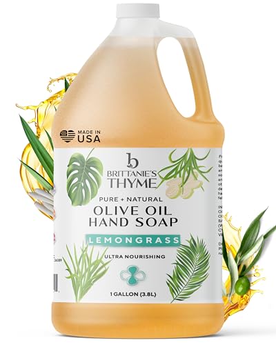 Image of Brittanie’s Pure Castile Soap – Lemongrass, 1 Gallon (128 oz) | Natural Multi-Purpose Cleaner & Body Wash | Concentrated, Biodegradable, Eco-Friendly Soap for Hands, Face, Laundry & Household Cleaning