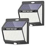 Luz Solar Exterior [2 Paquete/3 Modes] 270° Súper Brillante Focos Led Exterior Solares con Sensor de Movimiento, IP65 Luces Solares Led exterior para Jardin, Garajes, Caminos, Puertas Delanteras…