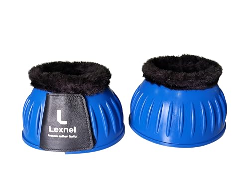 Image of Rubber Bell Boots, Durable Bell Boots for Horse - Superior Hoof Protection and Comfort 1 Pair (Blue, Small)