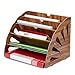 KAJHSTLOZ A4 Hollow Fan-Shaped Wooden File Holder 5-Tier Storage With Rounded Corners For Impact Protection