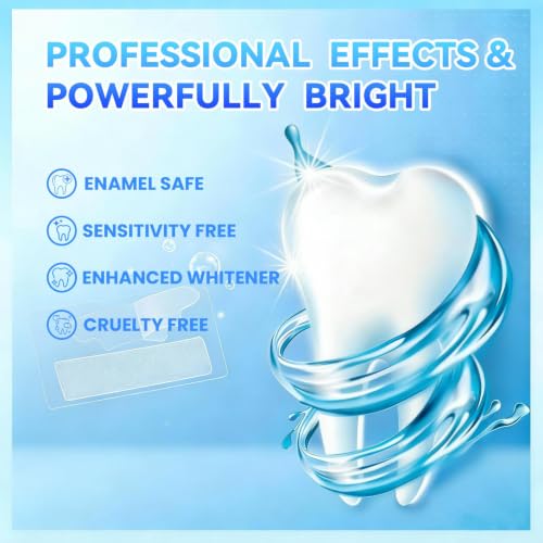 Image of Teeth-Whitening Strips for Sensitive Teeth - 9D Teeth Whitening Kit Professional Effects, Teeth Whitener for Enamel Safe, 14 White Strips (7 Day Treatment) Remove Stains for a Brighter Smile, Mint