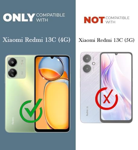 Image of Jkobi Hybrid Back Cover Case for Redmi 13C 4G (Shockproof with Polycarbonate Clear Panel | Professional Black)