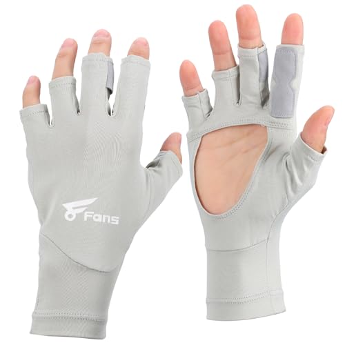 8 Fans Fishing Gloves UPF50+ Fly Fishing Gloves, Fingerless Gloves Sun Protection Gloves Men Women for Outdoor, Kayaking, Cycling, Rowing (Medium) - image 1