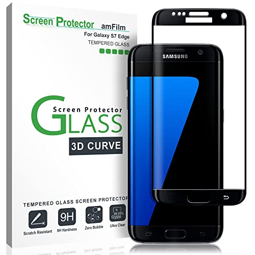 amFilm Glass Screen Protector for Galaxy S7 EdgeTempered Glass, Dot Matrix, Full Screen Coverage