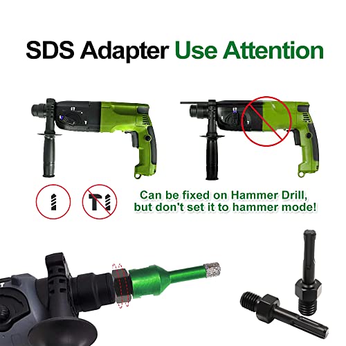 Kurstol Diamond Core Drill Bits Kit - 7Pcs 6/6/6/20/25/35/50Mm+1Pc 2" Beveling Chamfer Bit+1Pc 3/4" Diamond Finger Milling Bit+Sds Adapter To 5/8-11" Thread For Porcelain Ceramic Tile Granite Marble #TOP4