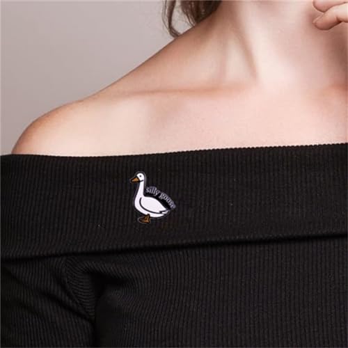 Image of yangwenyuanGoose Brooch Silly Goose Humorous Letter Brooch Badge Cartoon Animal Design Hard Enamel Pin Fun Goose Pin Cute Collar Pin Suitable for Backpacks Jackets Gifts DIY Accessories Clothing Hat Decorations
