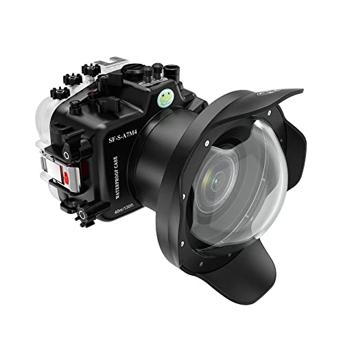 Seafrogs 40 Meters / 130 feet's Waterproof Underwater Camera housing for A7M4 A7 Mark IV A74 with 6-inch Optical Acrylic Dome Port for FE12-24 F4 and FE16-35 F4 Lens (Zoom Rings ncluded)