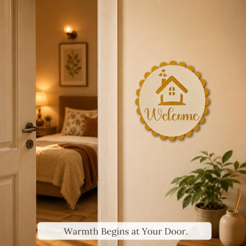 Image of Sehaz Artworks Welcome Home Wall Decor Items for Living Room 28x28 CM