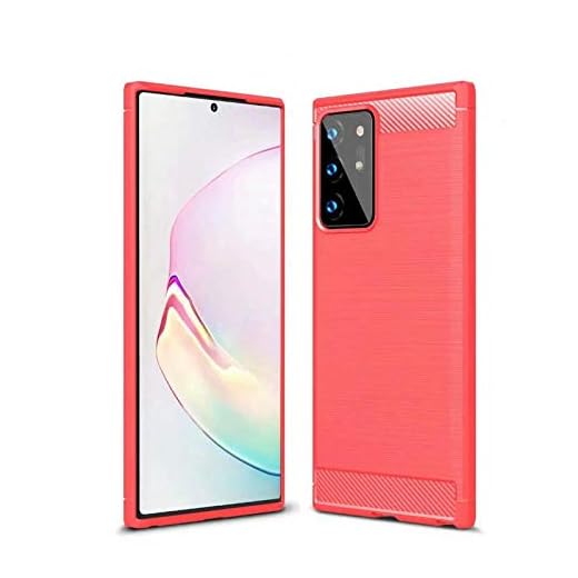 Capa Capinha Anti Impacto Para Samsung Galaxy Note 20 com Tela de 6.7" polegadas - Case Com Desenho Fibra De Carbono Shock Queda - Danet (Vermelho)