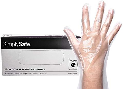 SimplySafe Poly Food Service Disposable Gloves, Translucent, 500 per Box/20 Boxes per case, Extra Large, Case of 10,000
