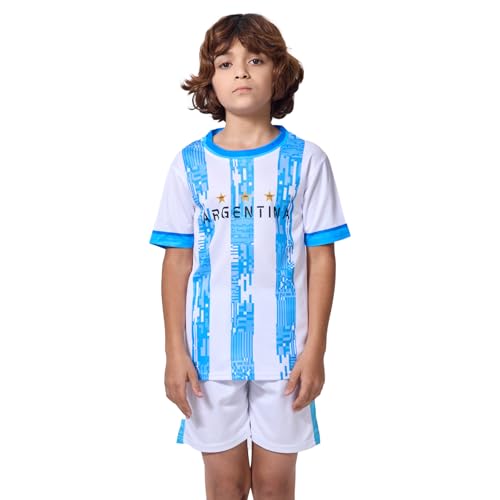 HANLIDA Kids Soccer Jersey Argentina Soccer Jersey- Fan Version Short Sleeve Shirt for Game Day Training Uniform for Boy and Girls