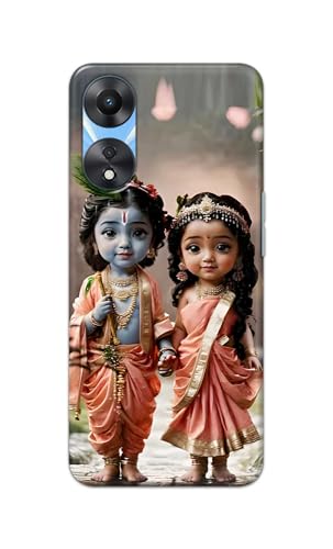Image of Printed Hard Back Cover for Oppo A78 5G Back Cover (Radha Krishna Love -J2) -190724(EA)