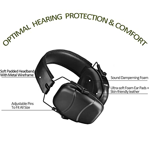 Gucho 34 Db Nrr Noise Reduction Safety Shooting Ear Muffs,Special Design Ear Muffs With Lighter Weight, More Comfortable Fit, Effective Hearing Protection. #TOP1