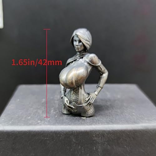 Busto femenino de latón negro, 1.65 pulg, estatua decorativa miniatura 2