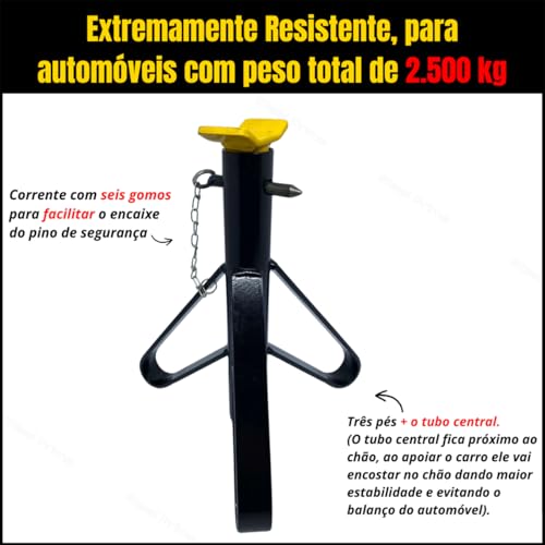 2 Cavaletes Para Apoio Carro 2t Preguiça Manutenção Veículo