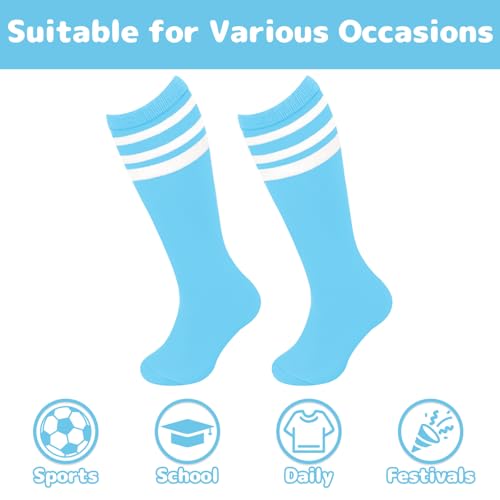 Image of Olreco 1 Pack Toddler Kids Youth Soccer Socks Girls Boys Baseball Socks Youth Knee High Softball Football Accessories Cotton