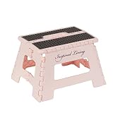 Inspired Living 9" Folding Step Stool, Plastic Foldable Step Stools for Adults Holds Up To 330 lbs,