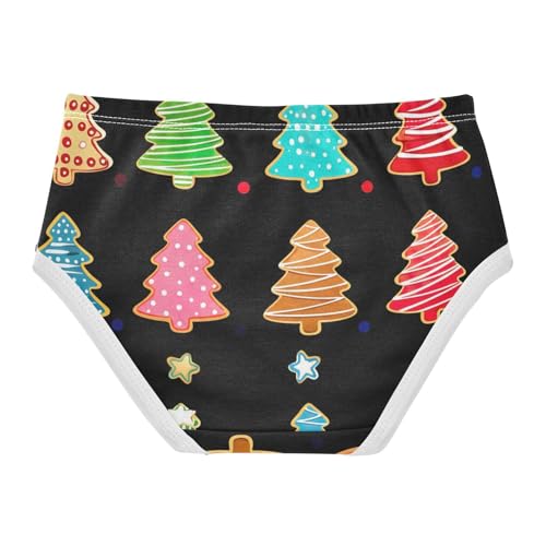 Cute Christmas Trees Cookies Black Little Girl Panties Girls Underwear Toddlers Cotton Aesthetic Briefs Kids Undies 2t2