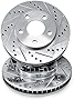 R1 Concepts eLINE Series Front Drilled and Slotted Brake Rotors Compatible For 2016-2021 Mazda 6, CX-9