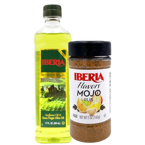 Iberia Aceite Extra Virgen y Girasol 17 Fl Oz + Mojo Rub 5 oz
