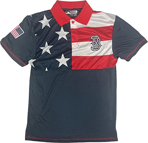 Boston Red Sox Men's Moisture Wicking Patriotic Polo Shirt (as1, Alpha, m, Regular, Regular)