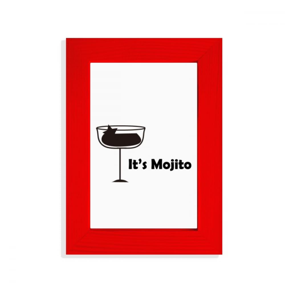 Cadre photo Mojito original rouge et tasse Art déco, le cadeau idéal