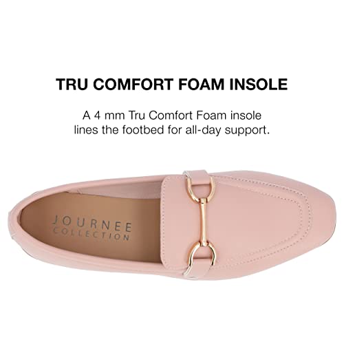 Image of Journee Womens Mizza Loafer Slip On Square Toe Dress Flats