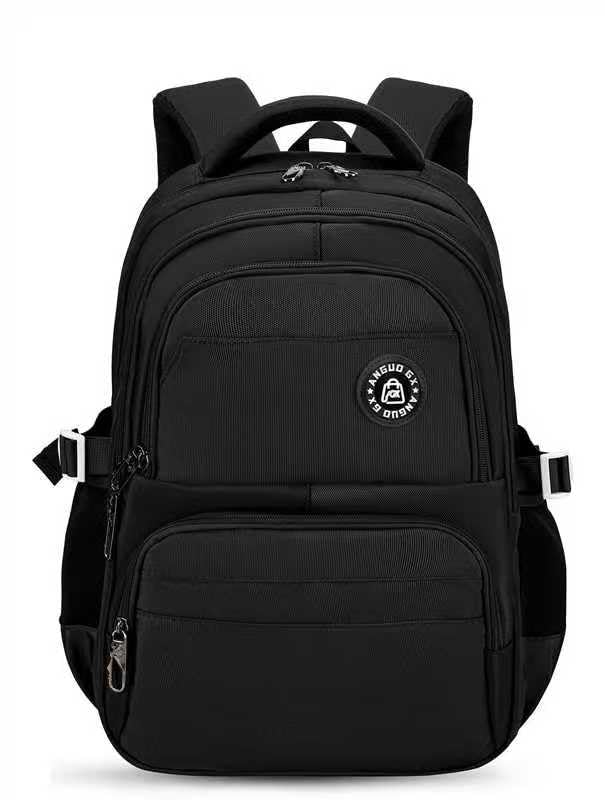 Mochila Escolar adolescente para Notebook até 15 Polegadas, Resistente à Água, Acolchoada, Reforçada e muitos compartimentos (Preto)
