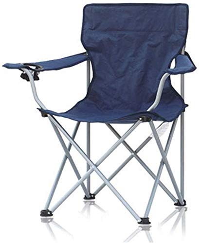 SHHDD Portable Ultralight Folding Camp Chair Camping Hiking Fishing Stool Folding Chair Portable Small Foldable Heavy Frame Adult Small Airship With Bag (Color : Blue, Size : Free size)