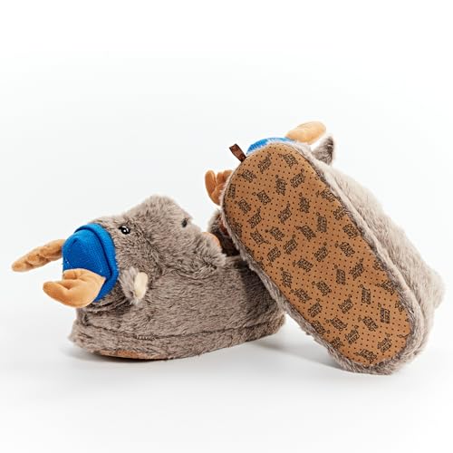Image of Kids Animal Slippers, Soft Fuzzy Cozy House Shoes