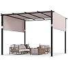 Gazebo Pergola da Giardino 305 x 305 cm, Gazebo da Esterno con Tetto Retrattile e 2 Coperture Parasole a Rullo, per Patio, Giardino, Piscina, Veranda 