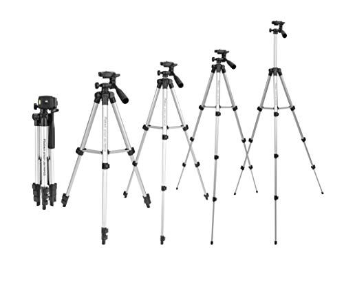 Image of Photron STEDY 350 Tripod with Mobile Holder for Smart Phone, Compact Camera, Mobile Phone | Maximum Operating Height: 1050mm | Weight Load Capacity: 2kg | 4-Tube Section, Case Included [NOT for DSLR]