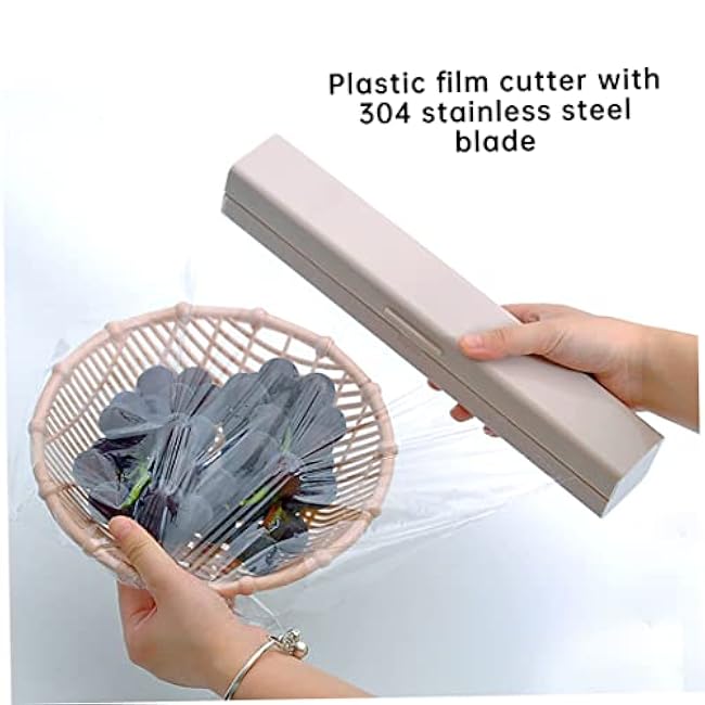 Cling Film Dispenser Plastic Wrap Dispenser Food Wrap Cling Film Storage Organizer for Kitchen Aluminum Foil Wax Paper 3 Pieces (Color: Blue White)