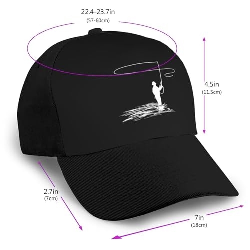 Fly Fishing Clipart Bonnets Curved Brim Mesh Baseball Cap Casual Sun Hat Unisex2