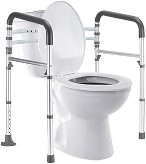 Toilet Safety Rails, Toilet Bars for Elderly and Disabled, Toilet Assist Rails for Seniors, Toilet Bars to Help Get Up, Toilet Safety Rails for Elderly with Handles