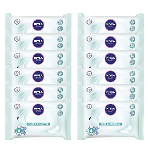 Nivea Pure & bebés sensibles Lingettes 63 - Lote de 12