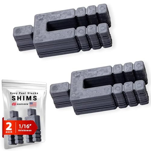 Image of Plastic Peel Away Stackable Shims for Leveling 32 Pieces (3-1 /2 inch Length - 1 /16 inch Thickness) U Shape 5 /8 inch Bolt Hole Tile Spacers to Level Windows, Doors, Floors, Toilet Shims - Made in USA