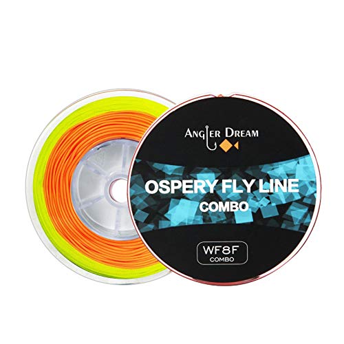 ANGLER DREAM 100FT WF3F WF5F WF8 Fly Fishing Line Combo Weight Forward Fly Line with Braided Backing Tapered Leader Preload Line with Welded Loop (ORANGE, WF3F)