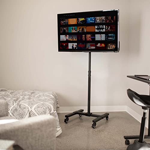 VIVO Mobile TV Display Floor Stand Height Adjustable Mount w/Wheels for Flat Panel LED LCD Plasma Screen 13" to 42" (STAND-TV07W) by VIVO - Image 2