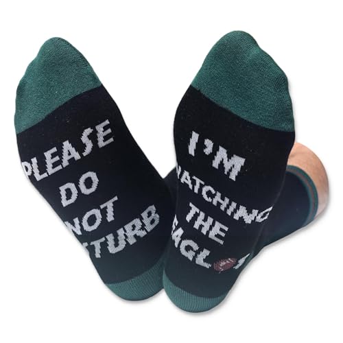 Novelty Crew Socks - Please Do Not Disturb Im Watching The - Sports Gifts Birthday Gift for Men Dad Papa Grandpa Husband and Boyfriend